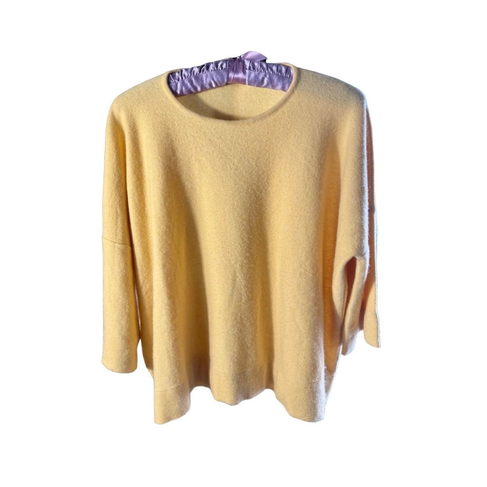 Eskander 100% Scottish Cashmere Sweater Yellow Luxury Brand
